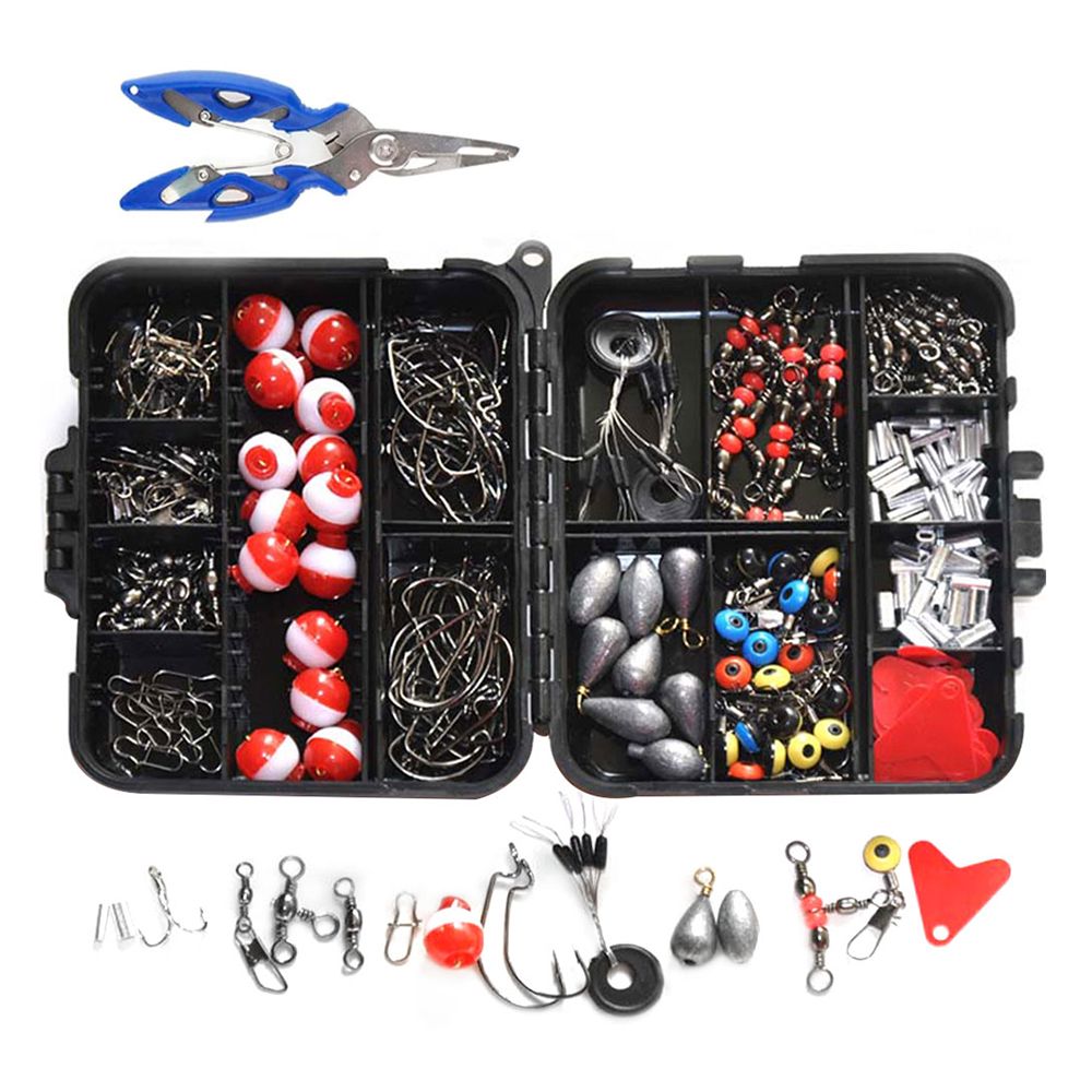 Set Accesorios Para Pesca Gadnic 264 Unidades Caja Organizadora Pinza Multiuso Carrete De Caña De Pescar