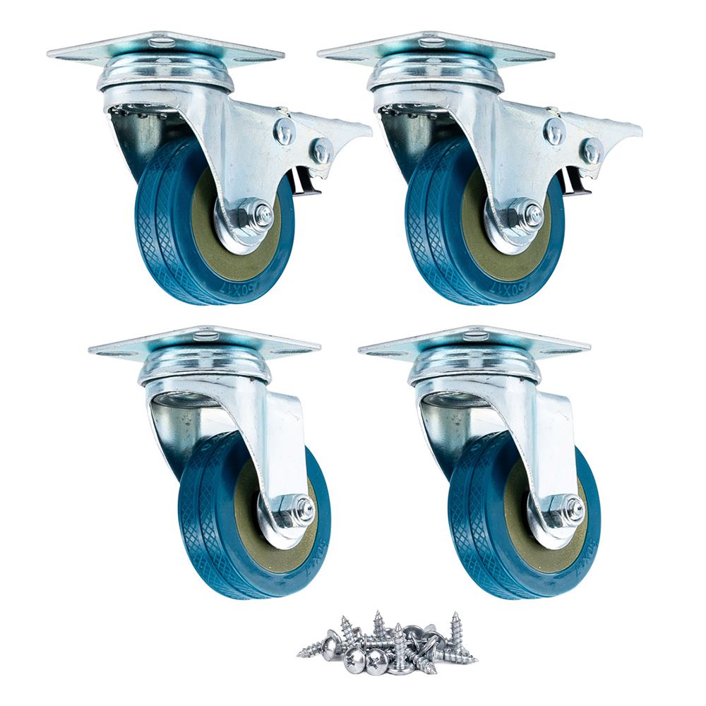 4 Ruedas Para Muebles Gadnic Giratorias con Freno 50mm