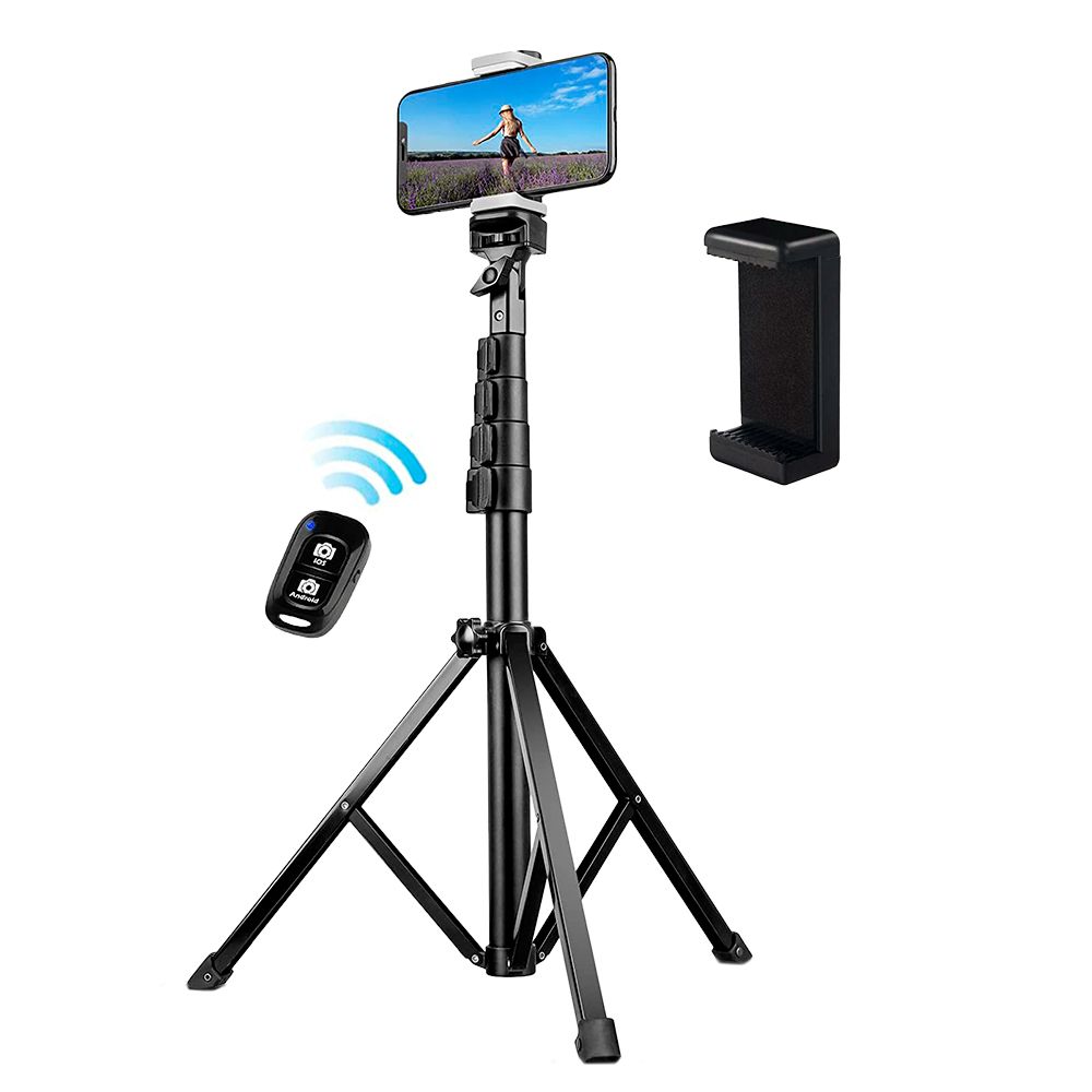 Trípode Extensible Gadnic Con Control Remoto BT Y Soporte Celular